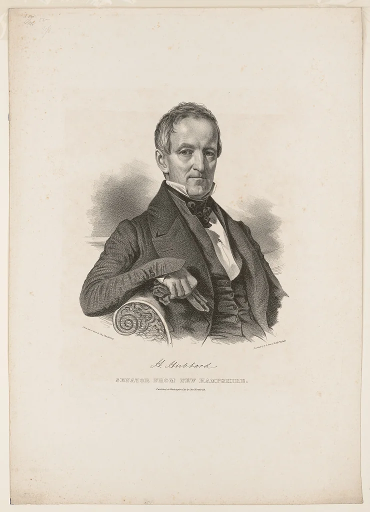 H. Hubbard, Senator from New Hampshire — lithograph from life by Charles Fenderich, c. 1835-1841: Henry Hubbard Senate Lithograph (1835) (1841)